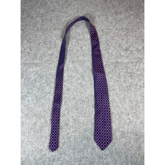 Duchamp London Neck Tie Mens Blue Pink Geometric Silk Formal Business Preppy - Picture 1 of 3